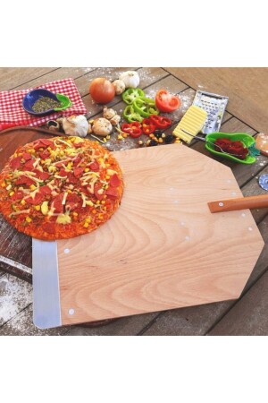 Ahşap Pizza Fırın Küreği 36 cm ahsap36 - 4