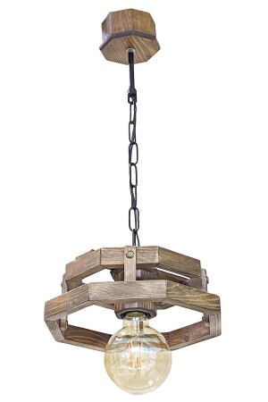 مصباح معلق من الخشب من طراز MNZ شمع واحد MSF10001-01 - MASİFİDEA