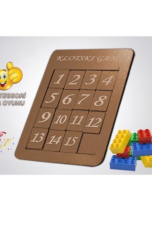 Ahşap Sayılar Klotskı Puzzle Zeka Oyunu Eğitici Oyuncak - 1