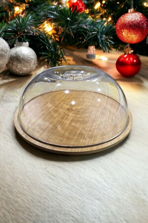 قاعدة من الخشب من المختلفة (MNZ) حاوية أكريلية كوب الكعك الكبير (قاعدة 31.5/قنطاق 30 سم) - Milenay