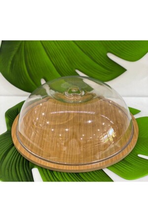 مقعد من الخشب من المختلفة (MNZ-Wooden Stand Acrylic Container) زجاج الكعك الكبير (قاعدة 31. 5/كوب 30 سم) XAMH0319 - Genel Markalar