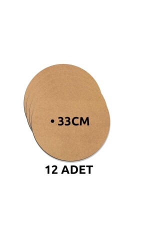 Ahşap Supla Levha 12 Adet 3 Mm Ham Mdf 33 Cm Çap Yuvarlak Servis Altı Supla - Barbarossa