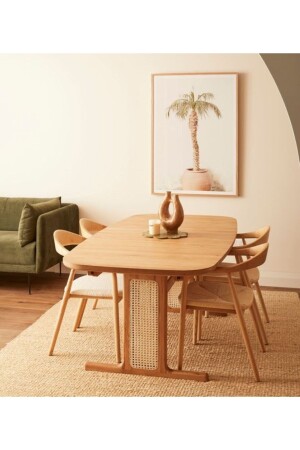 Ahşap Sylas hazeranlı yemek masası - Moldhome
