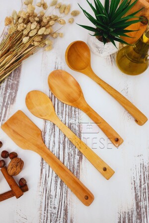 ملعقة مطبخ من الخشب من نوع MNZ Set 4 قطع ملعقة خشب البيش والبوكس و الخشب البامبو ynahş2 - MONTESEV