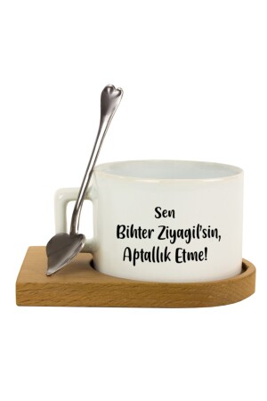 Ahşap Tepsili Kahve çay fincanı Seti - Sen Bihter Ziyagil'sin HR812705 - 3