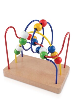 Ahşap Wooden Bead Maze Helezon Boncuklu Yay Labirent Oyunu - 3