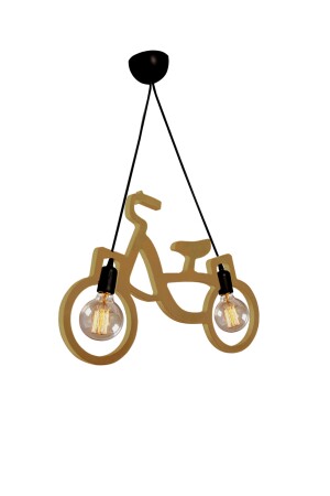 Ahşap Wooden Bisiklet Sarkıt Avize Ahşap Lüks Rustik Modern Dekoratif Kız Çocuk Odası Avize NTRLBSKL1 - 6