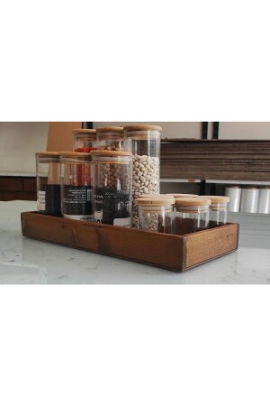 Holz-Öltopf, Gewürzschale, Holz-Organizer, Badezimmer-Organizer/Holztablett/Holz-Präsentationsschale Cçe85 - ahsapsa