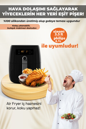 Air Fryer Silikon Pişirme Kabı Yemek Ve Kek Kalıbı Xiaomi 3,5l Ve Philips 4,1l Uyumlu Özel Tasarım SMRT-701 - 5