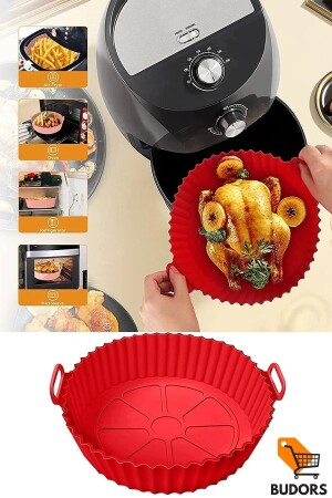 Air Fryer Silikon Sepet + Air Fryer Muffin Kek Kalıbı 2 Si 1 Arada Hava Fritözü Aksesuarları SepetMuffin - 3