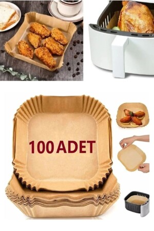 Airfryer Pişirme Kağıdı Xl-xxl-büyük Boy-100 Adet Hava Fritöz Kağıdı- Fırın Kağıdı Tek Kullanım - 2