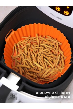 Airfryer-Silikon-Backbehälter, 20 x 5 cm, Bpa-freies Backpapier-Zubehör, kompatibel mit allen Airfryern 1132475283957097 - CREARTHOME