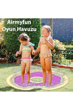 Airmyfun Çocuklar için Fışkiyeli Yuvarlak Oyun Su Matı Havuzu DESENLİ 1 - 3
