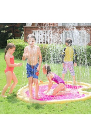 Airmyfun Runder Spiel-Wassermattenpool mit Sprinkler für Kinder, GEMUSTERT 1 - 3