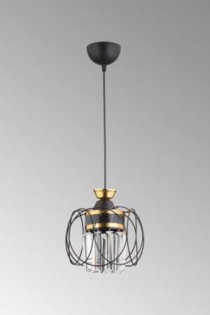 مكنز-معلقة مصباح صالونة سوداء واحدة الصافير الأصفر بلورية الكريستال الحجر الفاخرة الشنابل AK00047 - Genel Markalar