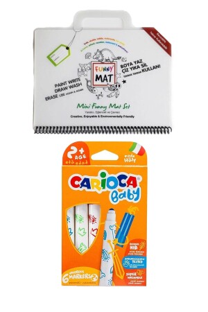 Akademi Child Funny Mat Mini und Carioca Super Jumbo Baby 6er-Pack Filzstifte (leicht malen und löschen) DGRFNNYMATCRC13 - 1