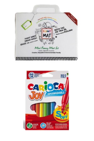 Akademi Çocuk Funny Mat Mini Ve Carioca Joy 12'li Keçeli Kalem (boya Ve Kolayca Sil) 2'li Set - 1