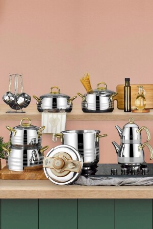 Akasya 18 Parça Gold Çeyiz Seti XKH-21-0445-1 - Acar Plus