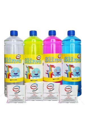 Akbel Slime Oyun Jeli Seti 4 Renk 4x1 Kg - Boraks 6227234 - 2