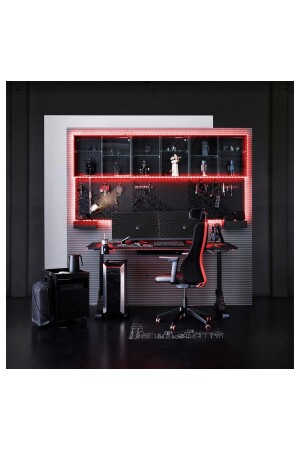 AKDENİZ UPPSPEL schwarz 180x80 cm höhenverstellbarer MODERNER Gaming-Tisch - 1