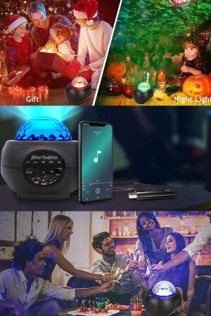 Akıllı App Uzaktan Kumanda Müzik Yıldızı Projektör Işık Hediye Ev Dekorasyon Galaxy Işık Disco Lamp re43c - 10