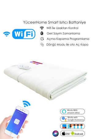 Akıllı Elektrikli Battaniye Wifi Uzaktan Kontol Smart Akıllı Yatak Isıtıcı Alt Battaniye ios - 3