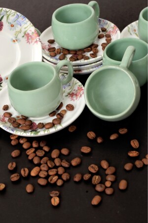 Akkoyunlu Home Vera Green Kaffeetassen-Set, 12-teiliges Set für 6 Personen, MLN-101364 - 7