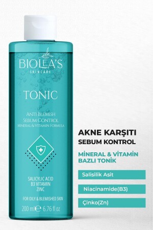 Akne Karşıtı Sebum Kontrol Arındırıcı Tonik Salisilik Asit- B3 Vitamin - Zinc 200 Ml GST-09 - 1