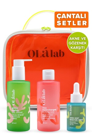 Akne Ve Siyah Nokta Karşıtı Gözenek Sıkılaştırıcı Çanta Cilt Bakım Seti - Olalab