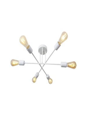 Akra 6-teiliger weißer Decken-/Plafon-Kronleuchter - Taşcan Aydınlatma