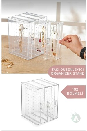 Akrilik Çekmeceli Takı Düzenleyici Stand - Kolye Küpe Bileklik Organizeri Ak - 731 - Ahir Ticaret