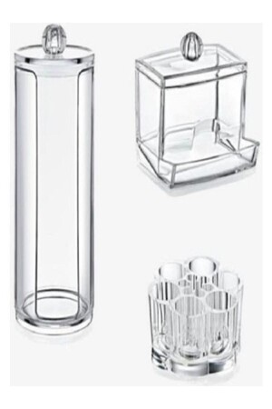 Akrilik Lüx 3'lü Makyaj Organizer Set - Nova Casa