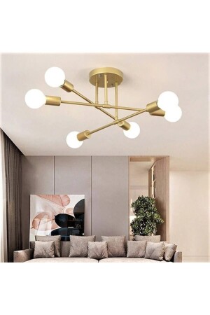 Akrobat Çapraz Model Plafonyer Tavana Monte Ahtapot Altılı Avize - Lambadar