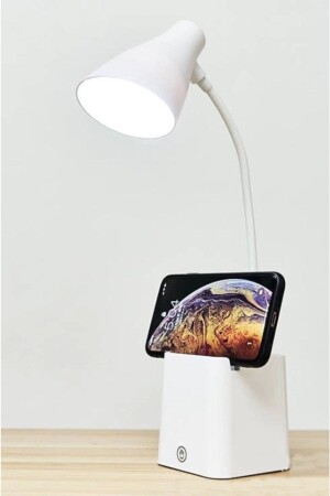 Akrobatik Şarjlı Kalemlik Telefon Stand Masa Lambası Ders Çalışma Okuma Işığı 3 Renk Işık Gece Işık - 5