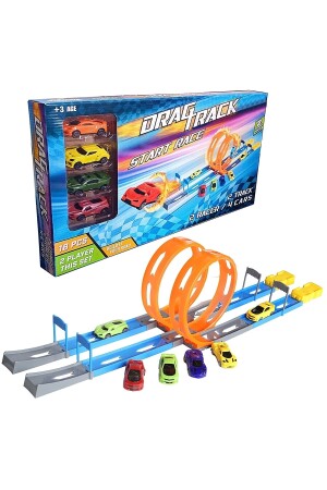 Akrobatische Rennstrecke mit Startrampe, Spielzeugauto-Sprungbahn, Spiralset mit 4 Autos, Hg04 SD0682K4 - 4