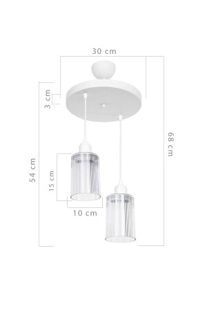 Aksel 2-teiliger Kronleuchter weiß mit transparentem optischem Glas mng. 7482 - 5