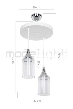 Aksel 2er-Pack dekorative Lampenfassungen in Weiß/Chrom ASZ. 1659 - 6