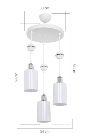 Akses Küre Chrom 3-teilig Opal Wohnzimmer Esszimmer Wohnzimmer Eingang Küche Kinderzimmer Schlafzimmer Kronleuchter MNG. 199802 - 1