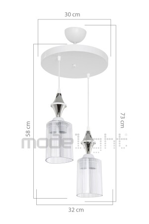 Akses weißer Fliesen-Chrom-2-teiliger dreieckiger transparenter Glas-Kronleuchter MDL. 4456 - 5