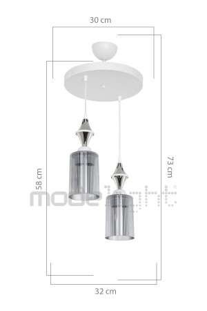 Akses Weißer Fliesen-Chrom-2-teiliger Rauchglas-Kronleuchter Wohnzimmer-Wohnzimmer-Kinderzimmer-Schlafzimmer-Esszimmer MDL. 4457 - 9