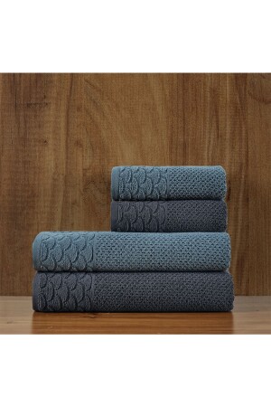| Alana | Extra Yumuşak Pamuklu Pirinç Örgü 4'lü Havlu Seti ALANA4LUSET - Soley