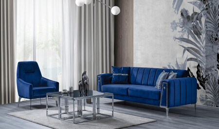 Alanis Silber Sofa-Set - 4