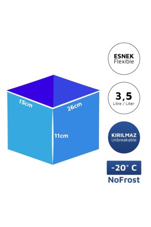 Alaska Nofrost Saklama Kabı 3,5 Litre 3'lü Turuncu 000695 - 4