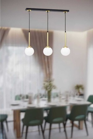 Albert 3'lü Sıralı Siyah-eskitme Kaplamalı Sarkıt Modern Avize (beyaz Camlı) ALBRT-SYH-ESK-SR-03 - BSA LIGHTING