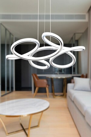 Aldo Chrom-Pendelleuchte, 140 Watt, Pendelleuchte, 3-farbige LED, moderne Küche, Badezimmer, LED-Wohnzimmer-Pendelleuchte, Kronleuchter 11277-01-CH - Apliqa