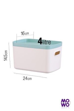 Alegra 3 Stück 4 Lt Creme Mehrzweck-Organizer-Box mit Deckel, dekorative Aufbewahrungsbox MOWO-11-007-3 - 7