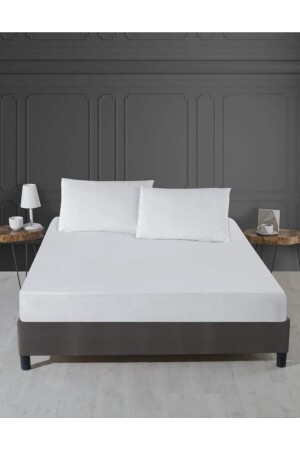 Alez Mikro Fitted Su Sıvı Geçirmez Alez Yatak Alezi Yatak Koruyucu 100% Pamuklu Beyaz Renk - Ayhome