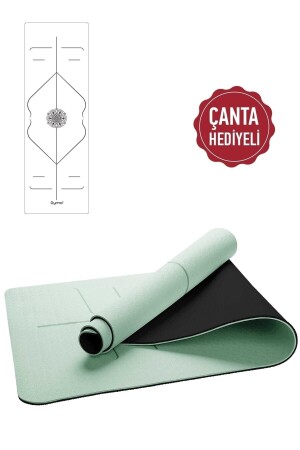 Aligned 6 mm TPE Yogamatte Pilatesmatte Hellgrün mit Tragetasche ache-PRA-4590486-3729 - 1