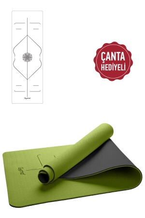 Aligned 6mm Tpe Green Color Yoga Mat Pilates Mat AÇE-GHTYMYS - 1
