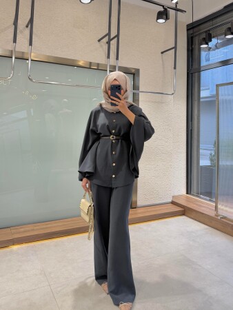Alis Kemerli Şık Takım - Antrasit - Nuuwears